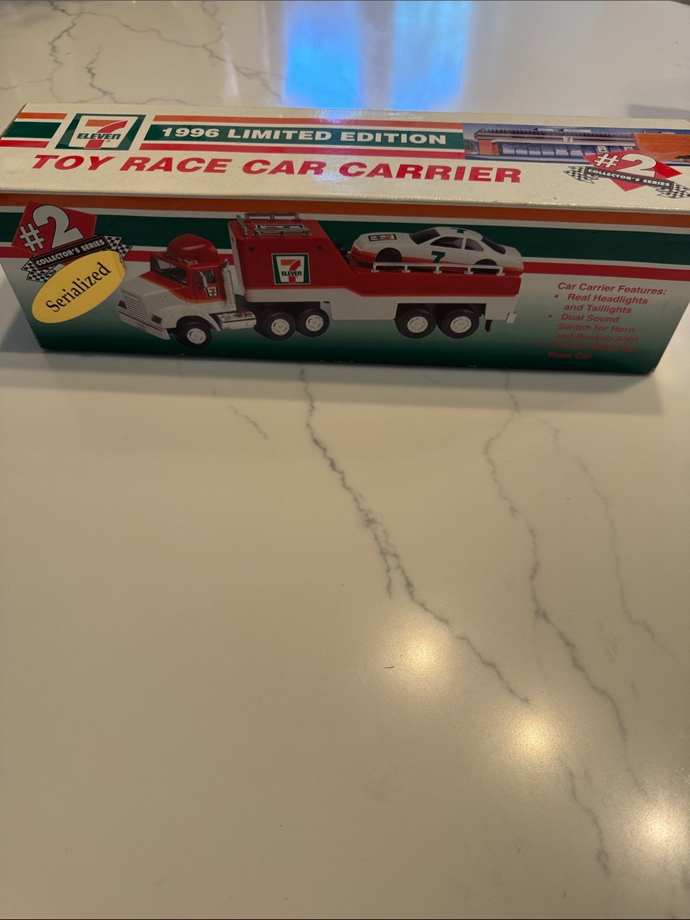 1996 7 Eleven Vintage Limited Edition Red Toy Race Car Carrier